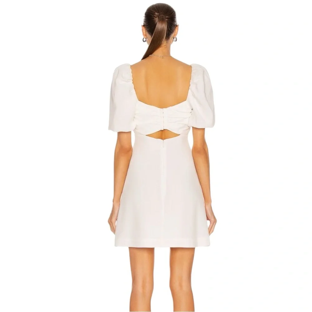 Cinq à Sept‎ Odele Puff Sleeve Mini Body-con Dress, Off White, Size Small